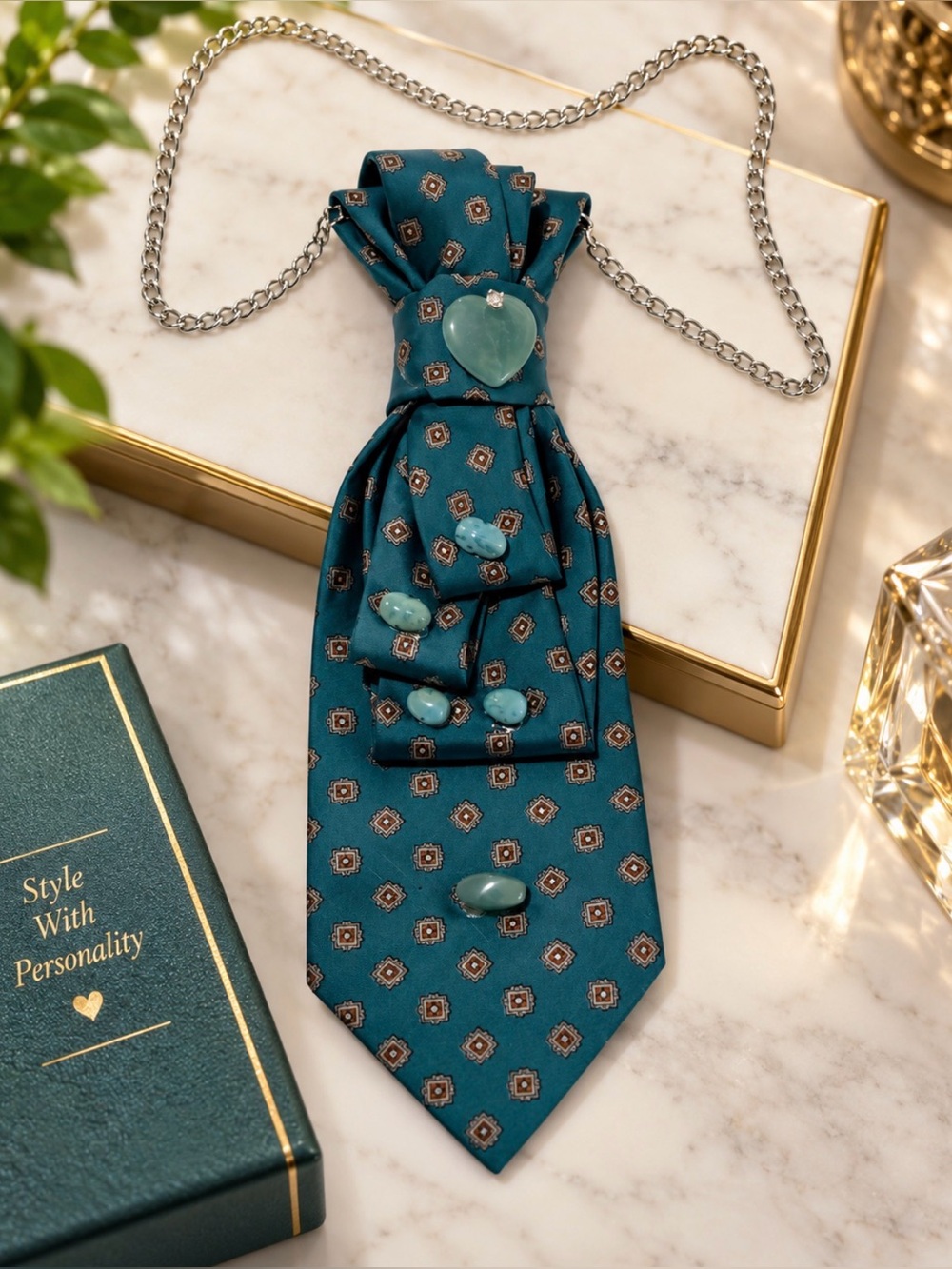 Upcycled Franco Baretta Necktie Necklace